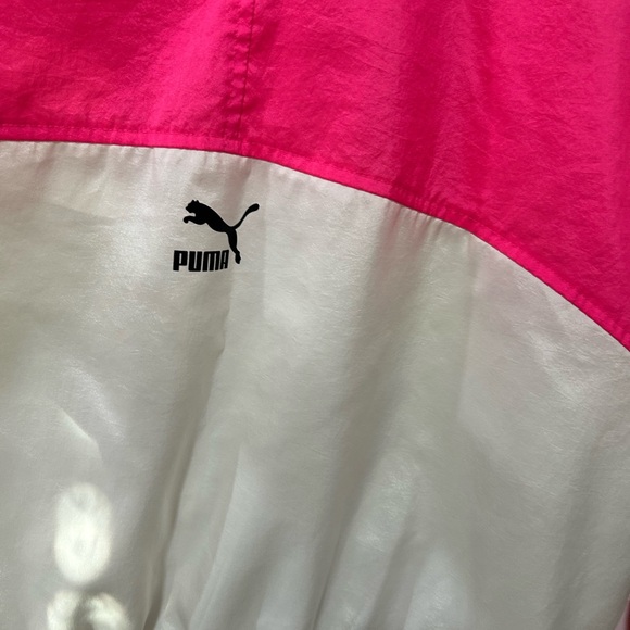 Puma Tailored for Style Windbreaker 80’s colors White Neon Pink Yellow Womens XL - Picture 6 of 7